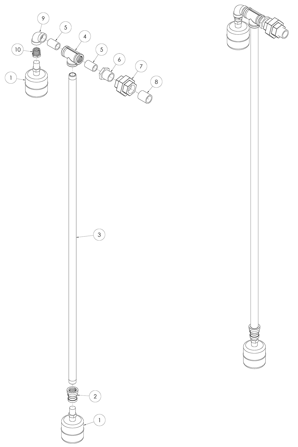 Pro-Mix V Water Float Assembly
