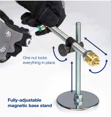 Zero-Drip Lubricant “Z” Nozzle Assembly - 4" w/ Magnetic Base & Clamp